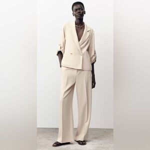 Zara HIGH-WAISTED STRAIGHT LEG PANTS